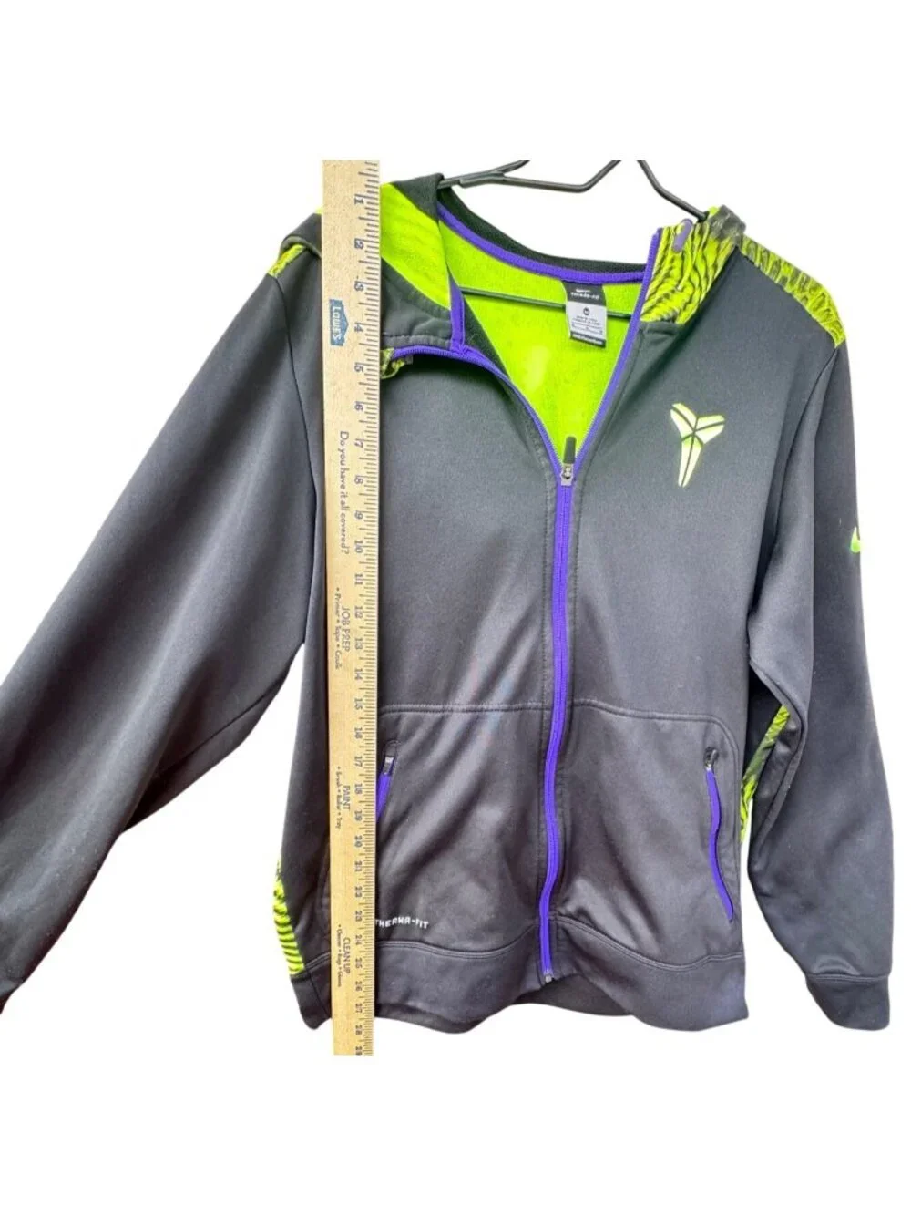 Nike Kobe Bryant Therma-Fit Full Zip Hoodie Jacket Mens Size M Gray Black Purple